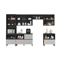 Cozinha Completa Itatiaia Lumina 410cm Em Madeira Mdf Grafite/fendi - 3