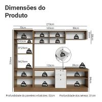 Armário De Cozinha Completa 270 Cm Rustic/branco Vik Madesa 02 Rustic/branco - 3