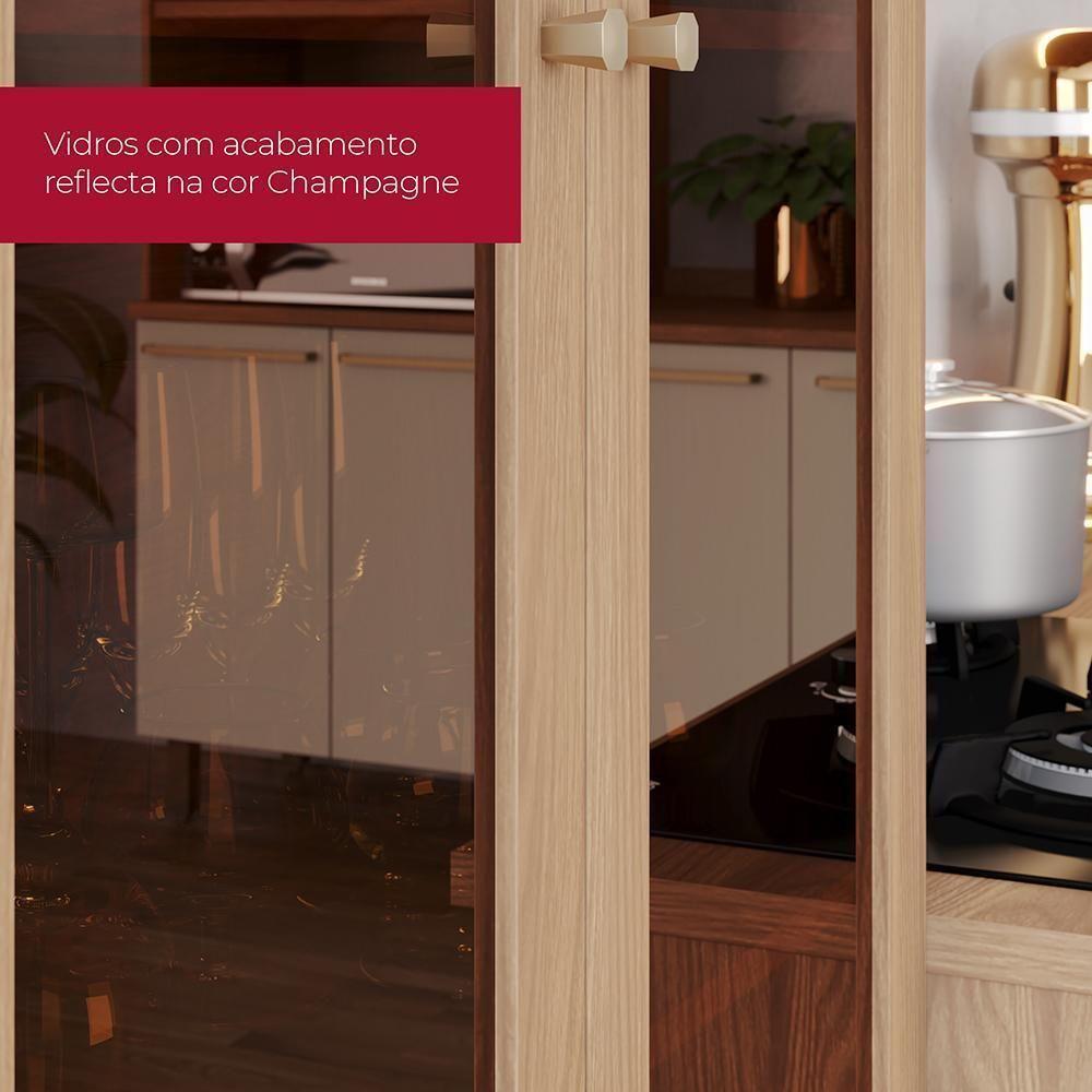 Cozinha Modulada Requinte 10 Peças Com Torre Quente 2 Fornos Nature/areia - Móveis Henn Nature/areia - 3