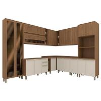 Cozinha Modulada Requinte 10 Peças Com Torre Quente 2 Fornos Nature/areia - Móveis Henn Nature/areia - 1