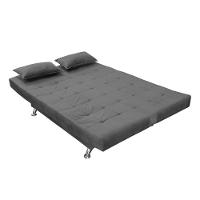 Sofá Cama Casal Com Almofadas Chicago Suede Cinza - 7