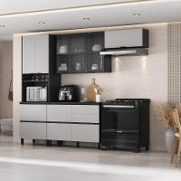 Cozinha Completa Itatiaia Lumina 270cm Em Madeira Mdf Grafite/fendi - 1