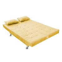 Sofá Cama Casal Com Almofadas Chicago Suede Amarelo - 7