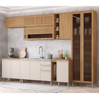 Cozinha Modulada Requinte 9 Peças Com Cristaleira Nature/areia - Móveis Henn Nature/areia - 2