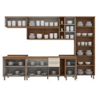 Cozinha Modulada Requinte 9 Peças Com Cristaleira Nature/areia - Móveis Henn Nature/areia - 6