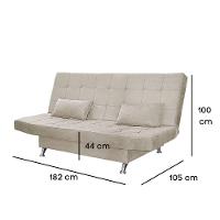 Sofá Cama Casal Com Almofadas 3 Lugares Chicago Suede Bege - 3