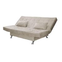 Sofá Cama Casal Com Almofadas 3 Lugares Chicago Suede Bege - 8