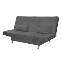 Sofá Cama Casal Com Almofadas Rivera Suede Cinza - 1