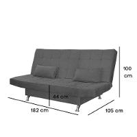 Sofá Cama Casal Com Almofadas Rivera Suede Cinza - 3