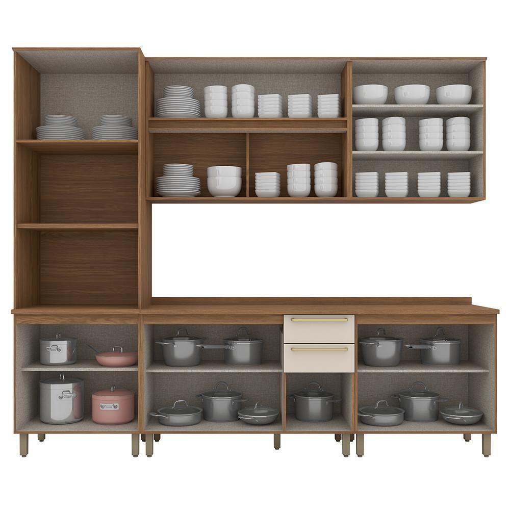 Cozinha Modulada Requinte 5 Peças Com Torre Quente 2 Fornos Nature/areia - Móveis Henn Nature/areia - 6