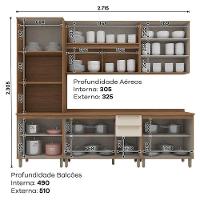 Cozinha Modulada Requinte 5 Peças Com Torre Quente 2 Fornos Nature/areia - Móveis Henn Nature/areia - 7