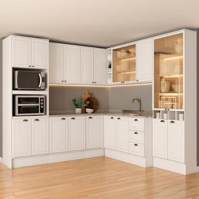 Armário De Cozinha Completa C Balcão Milla Dusk Carraro Branco