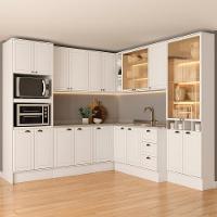 Armário De Cozinha Completa C Balcão Milla Dusk Carraro Branco - 1