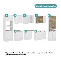 Armário De Cozinha Completa C Balcão Milla Dusk Carraro Branco - 5