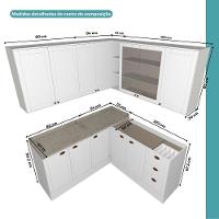 Armário De Cozinha Completa C Balcão Milla Dusk Carraro Branco - 7