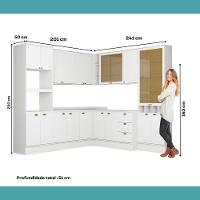 Armário De Cozinha Completa C Balcão Milla Dusk Carraro Branco - 9