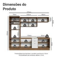 Armário De Cozinha Completa 270 Cm Rustic/branco Vik Madesa 01 Rustic/branco - 5