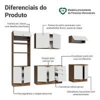 Armário De Cozinha Completa 270 Cm Rustic/branco Vik Madesa 01 Rustic/branco - 6
