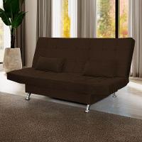 Sofá Cama Casal Com Almofadas Chicago Suede Marrom Escuro - 2