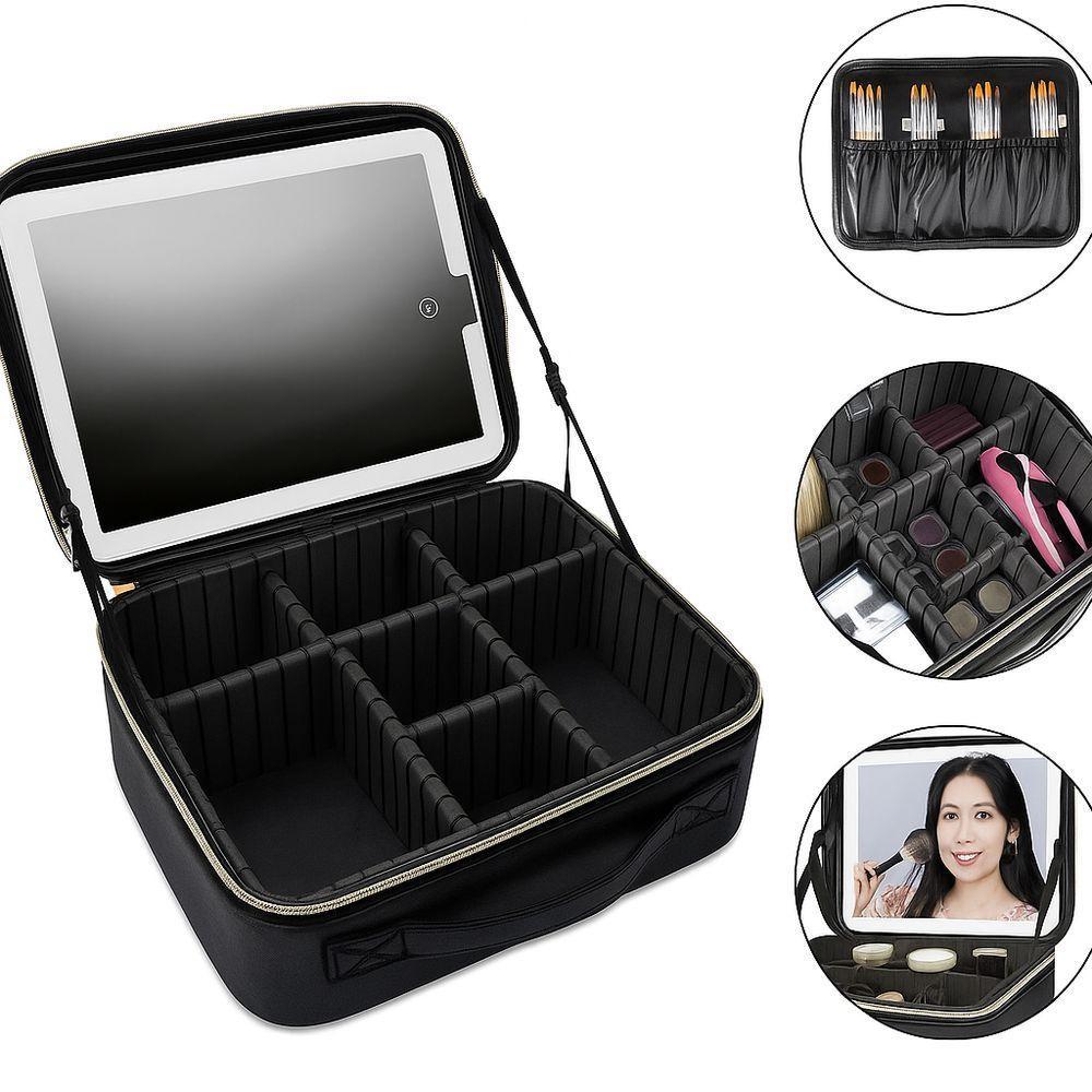Maleta De Maquiagem Com Espelho E Iluminação Led – Ideal Para Viagens - 3