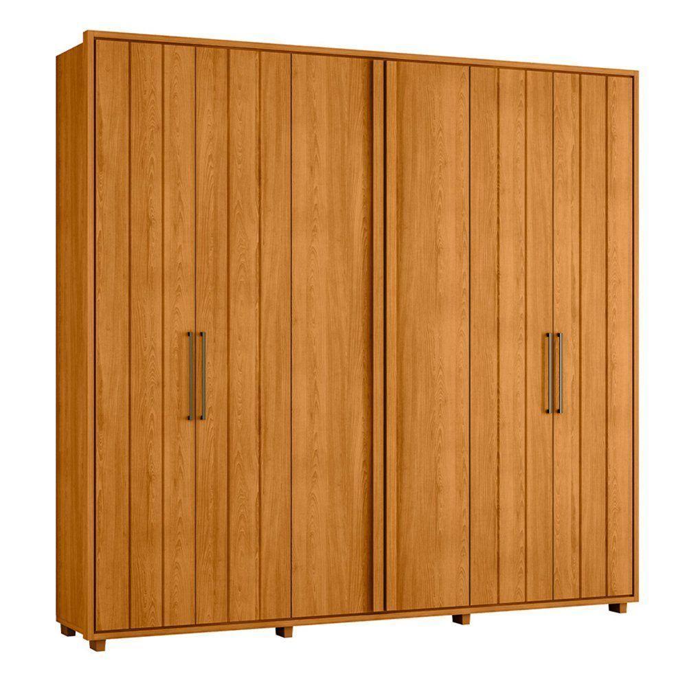 Guarda-roupa Casal Miró Ripado Com Escada 6 Portas 4 Gavetas - 7 Decor Cinamomo - 1
