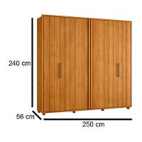 Guarda-roupa Casal Miró Ripado Com Escada 6 Portas 4 Gavetas - 7 Decor Cinamomo - 4