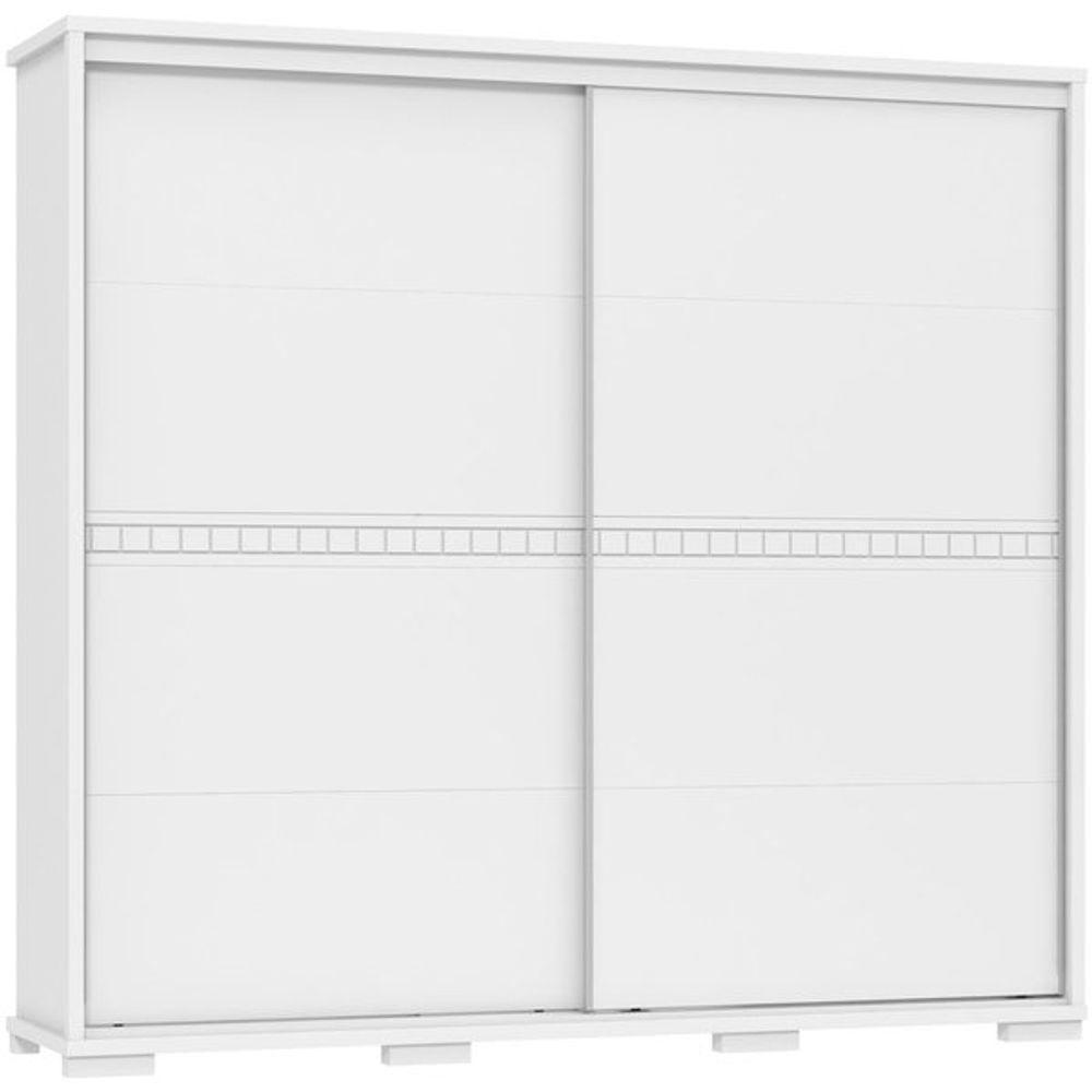 Guarda Roupa Casal Cadenza 2 Porta Correr 6 Gavetas Com Espelho 100% Mdf Branco Fenix - 2