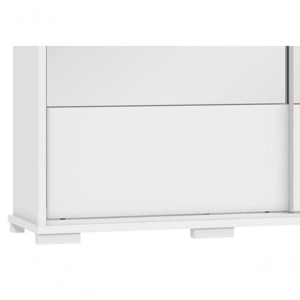 Guarda Roupa Casal Cadenza 2 Porta Correr 6 Gavetas Com Espelho 100% Mdf Branco Fenix - 5