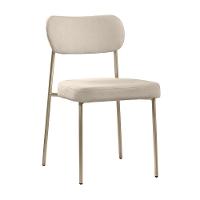 Cadeira Lavínia Bouclê Bege/aço Champanhe - Salaone Bouclê Bege/aço Champanhe - 1