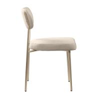 Cadeira Lavínia Bouclê Bege/aço Champanhe - Salaone Bouclê Bege/aço Champanhe - 3