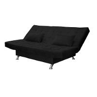 Sofá Cama Casal Com Almofadas Chicago Suede Preto - 8