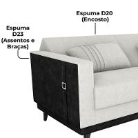 Sofa Cama 2 Lugares 203 Cm Boucle Corino Preto Milani Store Natural - 5