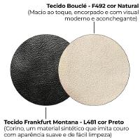 Sofa Cama 2 Lugares 203 Cm Boucle Corino Preto Milani Store Natural - 8