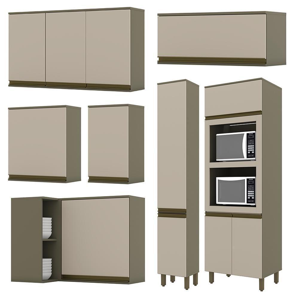 Cozinha Completa De Canto Connect 12 Peças Duna/cristal Com Torre Quente 2 Fornos - Móveis Henn Duna/cristal - 3