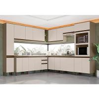 Cozinha Completa De Canto Connect 12 Peças Duna/cristal Com Torre Quente 2 Fornos - Móveis Henn Duna/cristal - 2