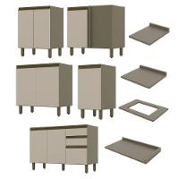 Cozinha Completa De Canto Connect 12 Peças Duna/cristal Com Torre Quente 2 Fornos - Móveis Henn Duna/cristal - 5