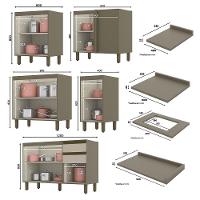 Cozinha Completa De Canto Connect 12 Peças Duna/cristal Com Torre Quente 2 Fornos - Móveis Henn Duna/cristal - 6