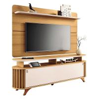 Rack Bancada Alba Com Painel Curv Com Aparador Vivant Cinamomo Off White - Hb Móveis - 2