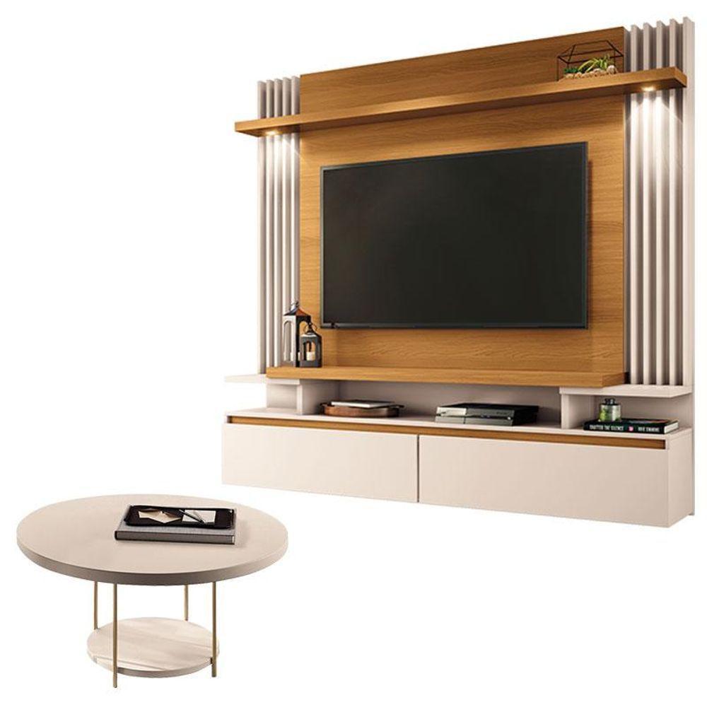 Home Suspenso Cosmo Cinamomo Off White E Mesa De Centro Sky Off White- Hb Móveis - 1