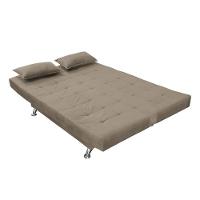 Sofá Cama Casal Com Almofadas Rivera Suede Cappuccino - 7