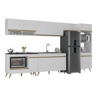 Armário De Cozinha Modulada Completa 6 Pçs Com Balcão Para Cooktop Veneza Multimóveis Mp2273 Branco/dourado - 2