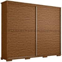 Guarda Roupa Casal Cadenza 2 Porta Correr 6 Gavetas Com Espelho 100% Mdf Castanho Fenix - 2