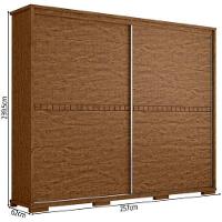 Guarda Roupa Casal Cadenza 2 Porta Correr 6 Gavetas Com Espelho 100% Mdf Castanho Fenix - 3