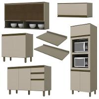 Cozinha Completa 5 Peças Connect Duna/cristal Com Torre Quente E Aéreo Vidro - Móveis Henn Duna/cristal - 3