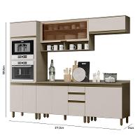 Cozinha Completa 5 Peças Connect Duna/cristal Com Torre Quente E Aéreo Vidro - Móveis Henn Duna/cristal - 5