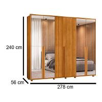 Guarda-roupa Casal Volpi Ripado 6 Portas 6 Gavetas 4 Portas C/ Espelho - 7 Decor Cinamomo - 4