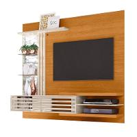 Painel Bancada Suspensa Para Tv 60 Polegadas Frizz Supreme - 7 Decor Cinamomo E Off White - 1