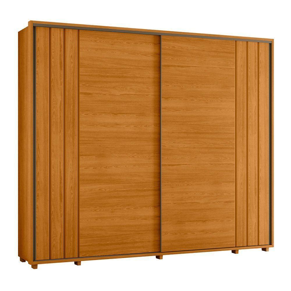 Guarda-roupa Casal Dalí Ripado Com Escada 2 Portas 8 Gavetas - 7 Decor Cinamomo E Off White - 1