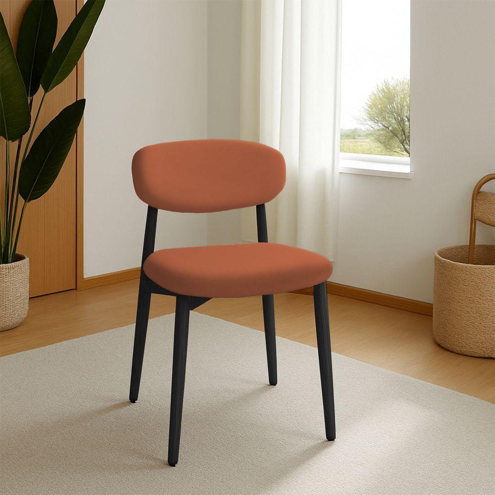 Kit 10 Cadeiras De Jantar Lucy Estrutura Aço Carbono Laminado Preto Com Estofado Poliuretano Caramel - 3