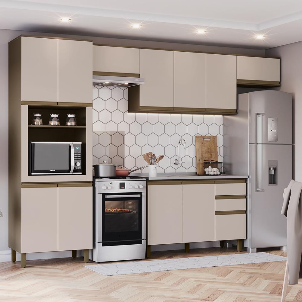 Cozinha Modulada Connect 4 Peças Com Torre Quente 1 Forno Duna/cristal - Móveis Henn Duna/cristal - 2